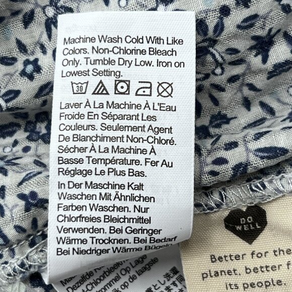 Madewell Florentine Floral Smocked Pull-On Cotton Shorts Glassware Blue S - NWOT - Picture 5 of 5